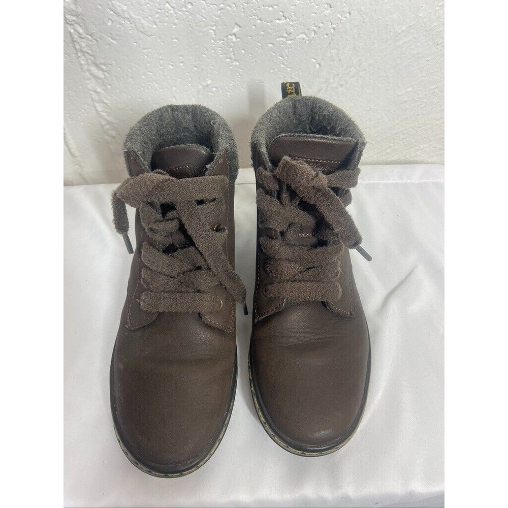 DR MARTENS WOMENS 7 BROWN LEATHER WOOL LINED CHUKKA BOOTS LACE UP